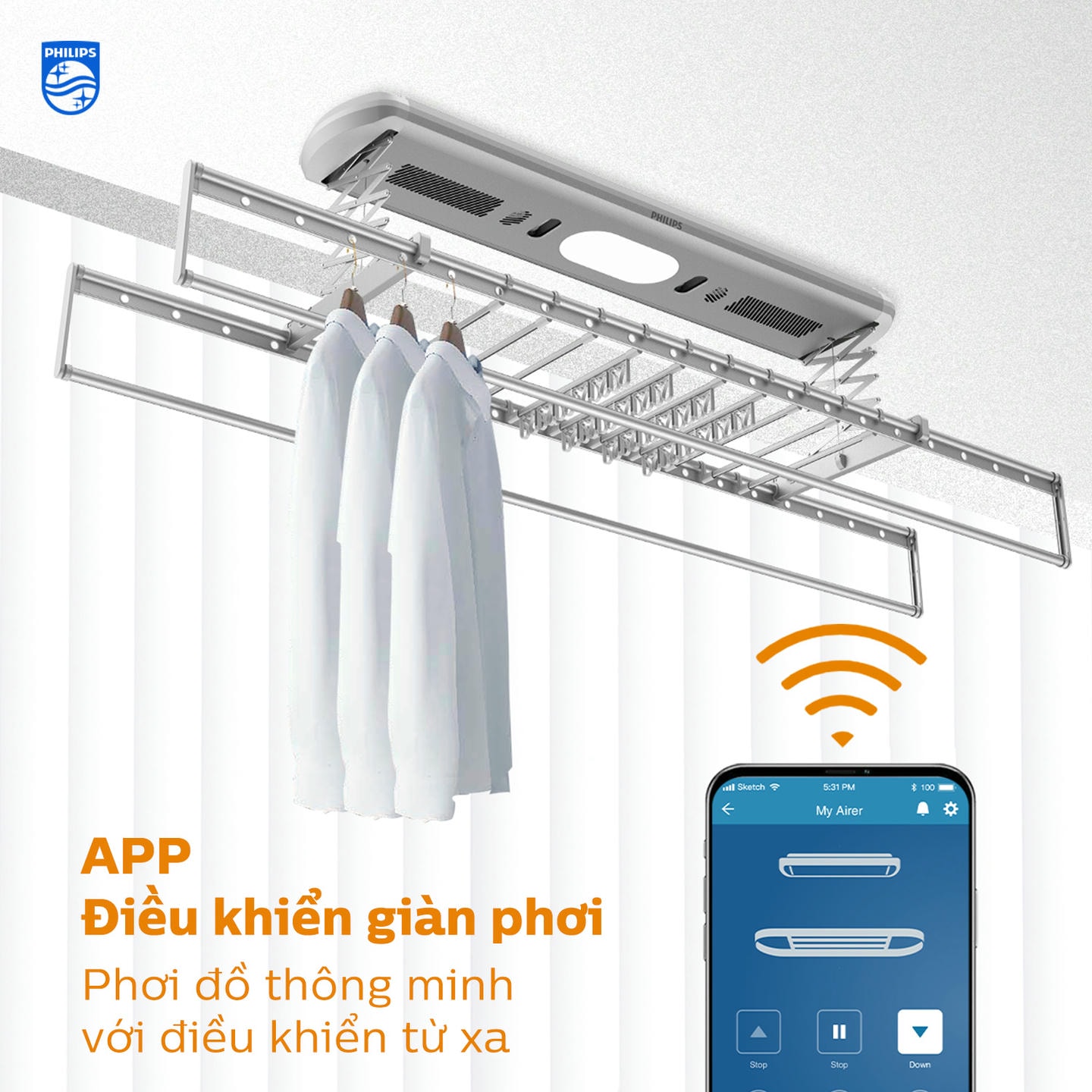 Giàn phơi thông minh Philips SDR703 18 02