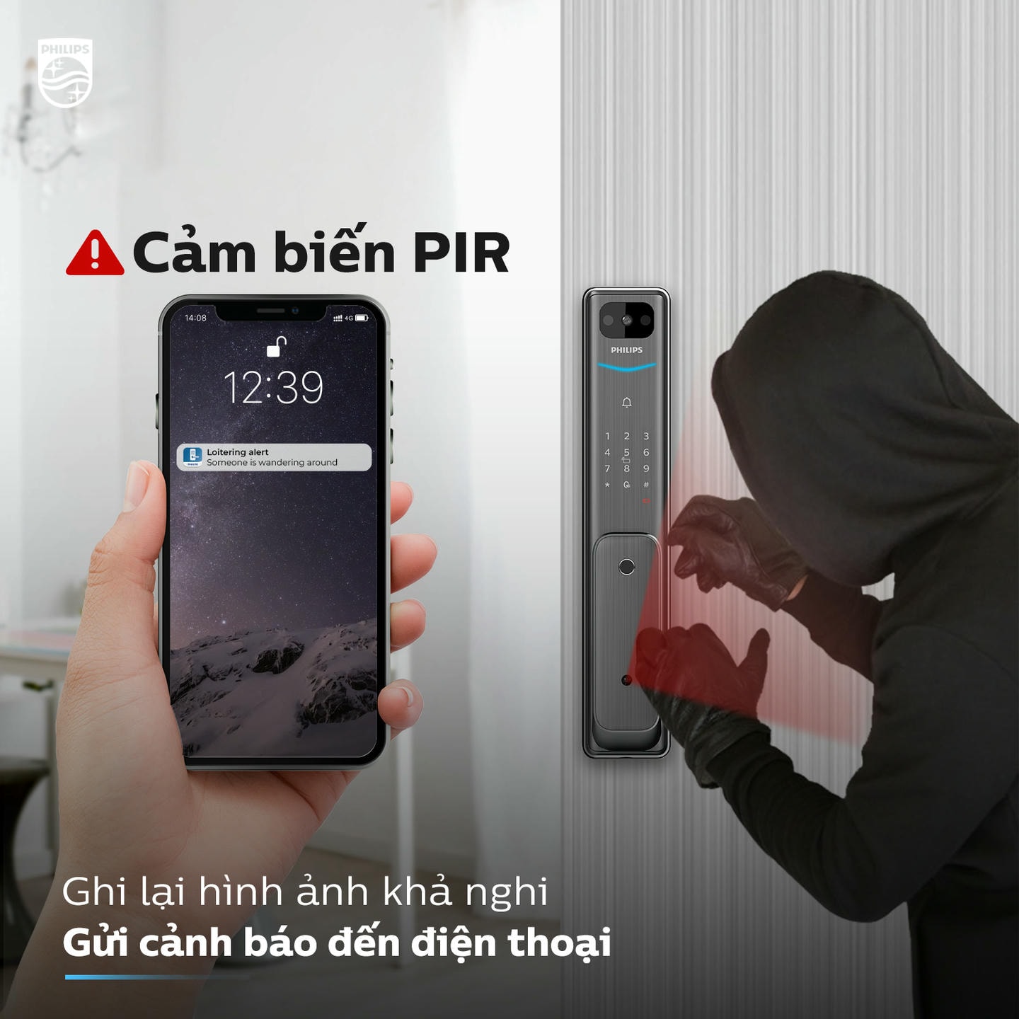 Khóa cửa vân tay Philips Alpha-VP 20 ds13