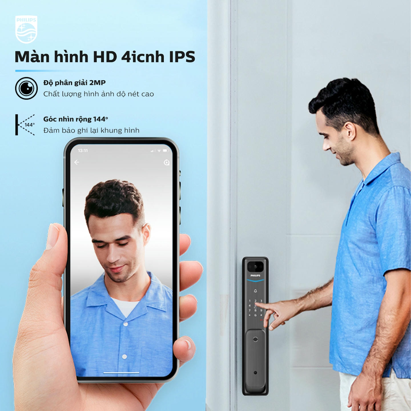 Khóa cửa vân tay Philips Alpha-VP 13 ds14