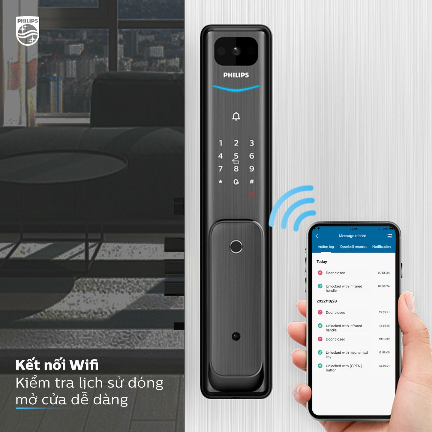 Khóa cửa vân tay Philips Alpha-VP 17 ds16
