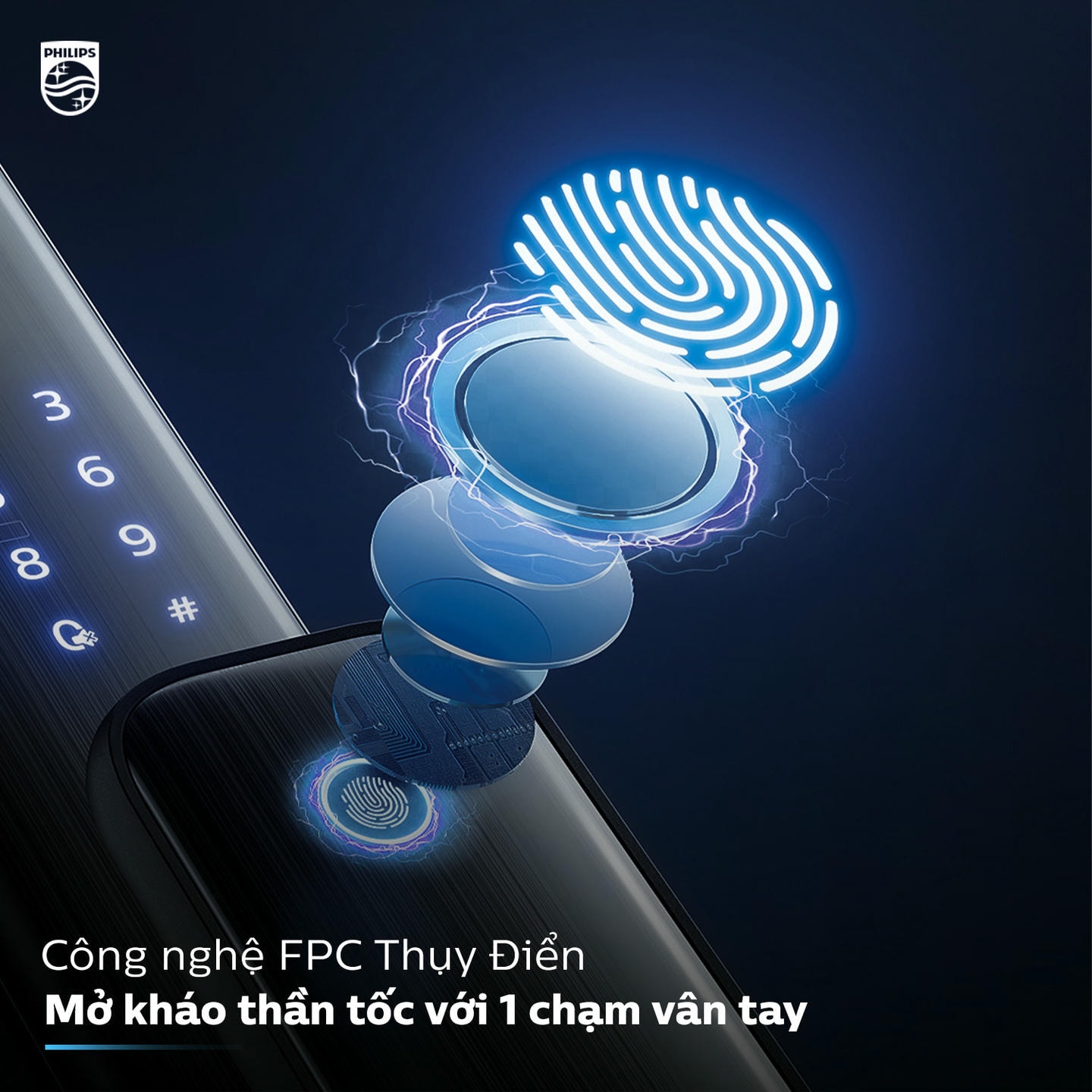 Khóa cửa vân tay Philips Alpha-VP 16 ds6