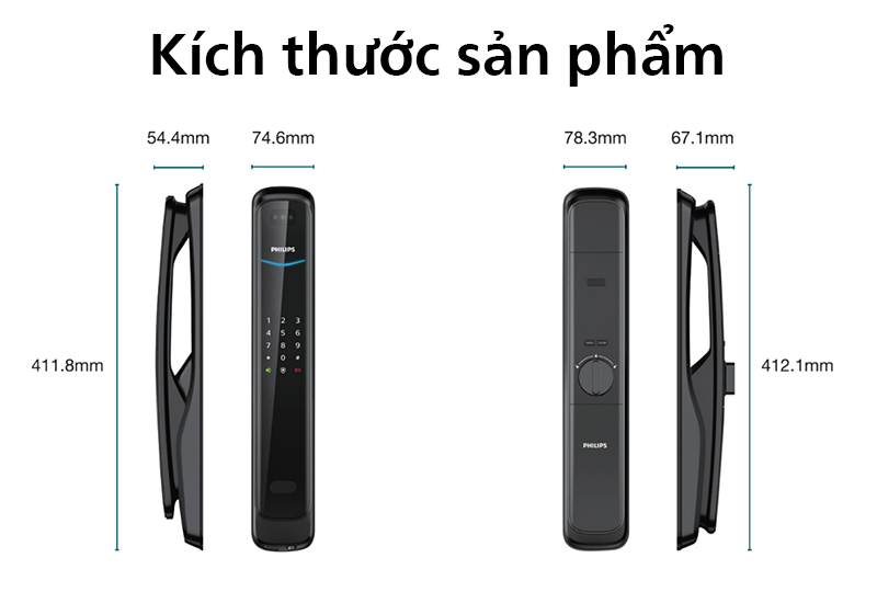 Khóa cửa vân tay nhận diện khuôn mặt Philips DDL702-8HWS 15 khoa cua dien tu philips ddl702 20
