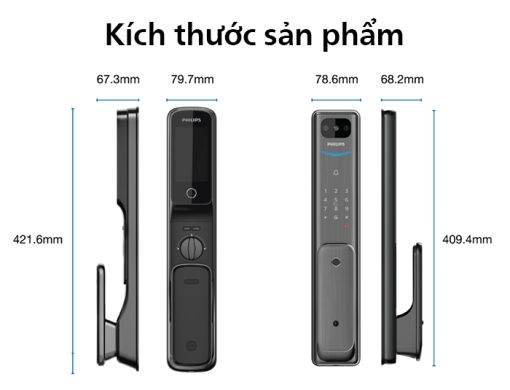 Khóa cửa vân tay Philips Alpha-VP 6 khoa thong minh philips alpha vp 24