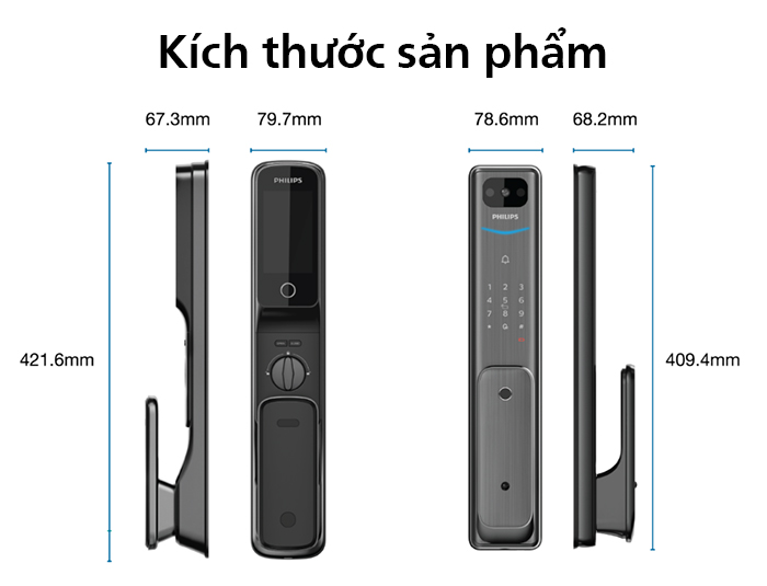 Khóa cửa vân tay Philips Alpha-VP 2 khoa thong minh philips alpha vp 24