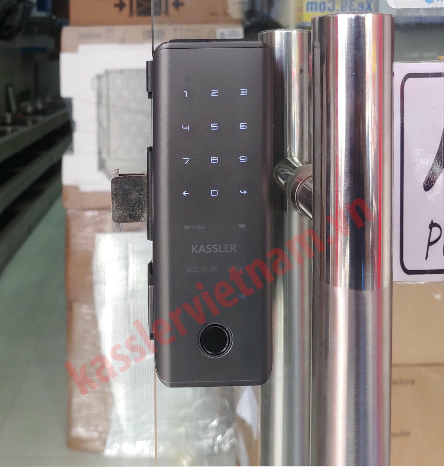 Khóa Vân Tay Cửa Kính Kassler KL-589 App 2 khoa cua kinh kassler kl 599 app 3