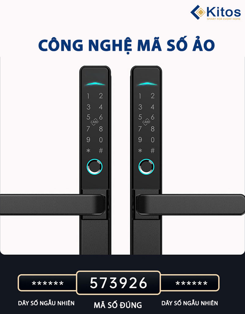 Khóa cửa nhôm mở qua App Kitos KT-AL38 PLus 3 kitos al38