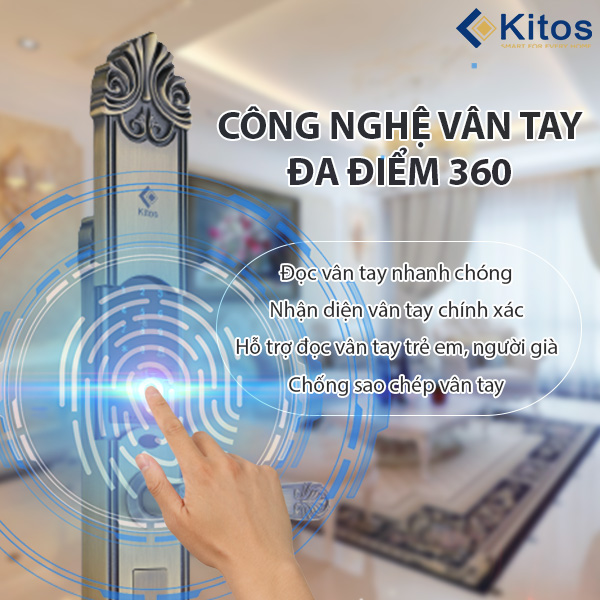 Khóa cửa vân tay tân cổ điển Kitos KT-C200 5 kitos kt c200 10