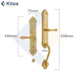 Khóa cửa vân tay tân cổ điển Kitos KT-C800 mạ vàng 24k 19 kitos kt c800 9