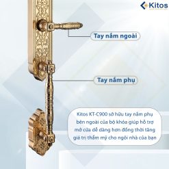 Khóa vân tay tân cổ điển Kitos KT-C900 mạ vàng 24k 14 kitos kt c900 5