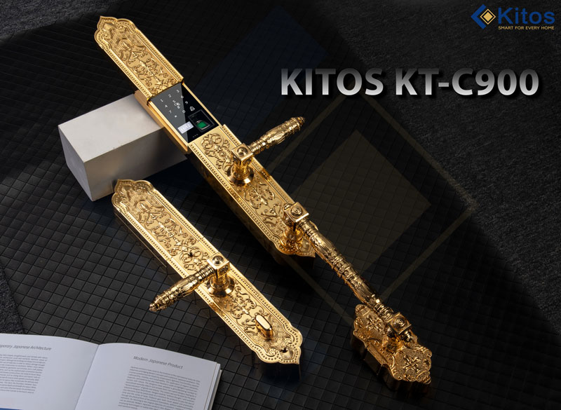Khóa vân tay tân cổ điển Kitos KT-C900 mạ vàng 24k 9 kitos kt c900 9