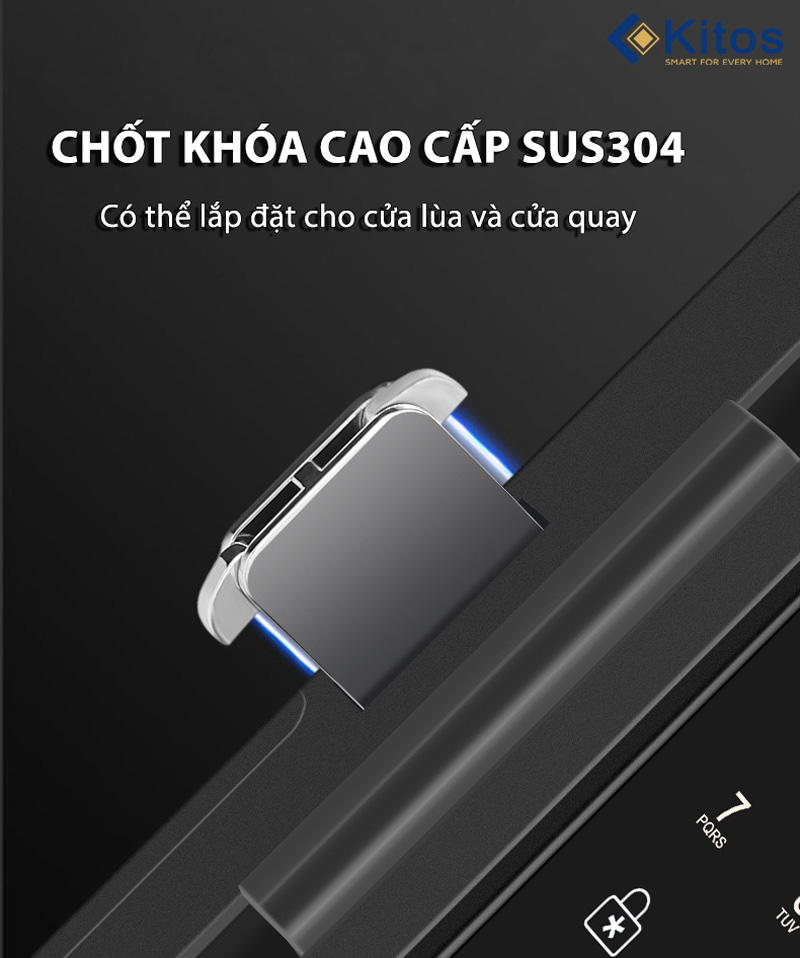 Khoá vân tay cửa kính Kitos KT-GL60 Plus 5 kitos kt gl60 4