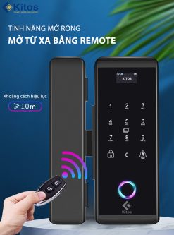 Khoá vân tay cửa kính Kitos KT-GL60 Plus 9 kitos kt gl60 mo rong remote