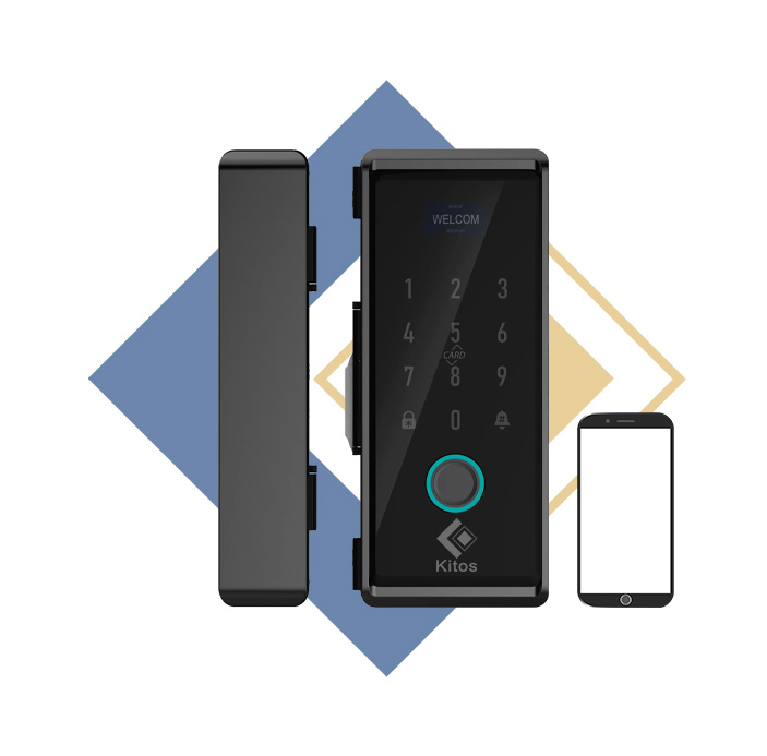Khoá vân tay cửa kính Kitos KT-GL60 Plus 1 kitos kt gl60 plus avt kitos