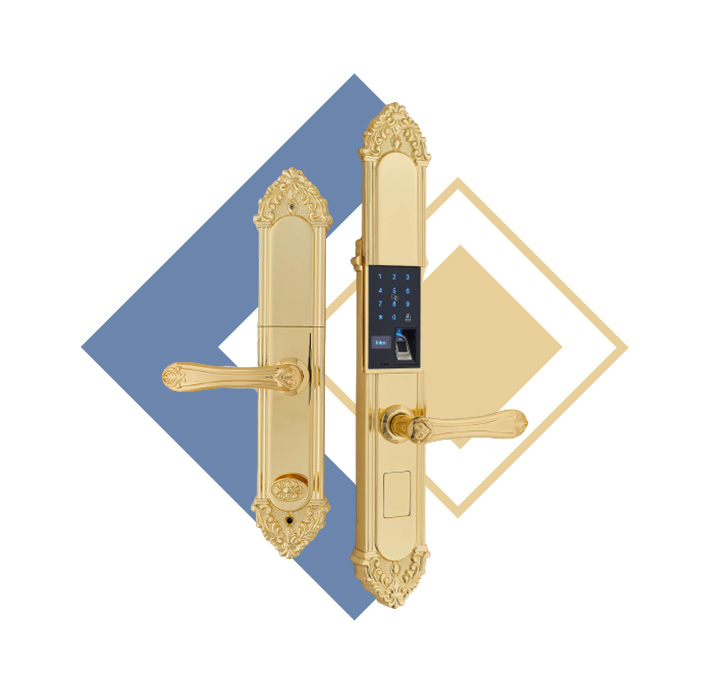 Khóa cửa vân tay tân cổ điển Kitos KT-C810 Golden 24k 1 kitos x6 4 5