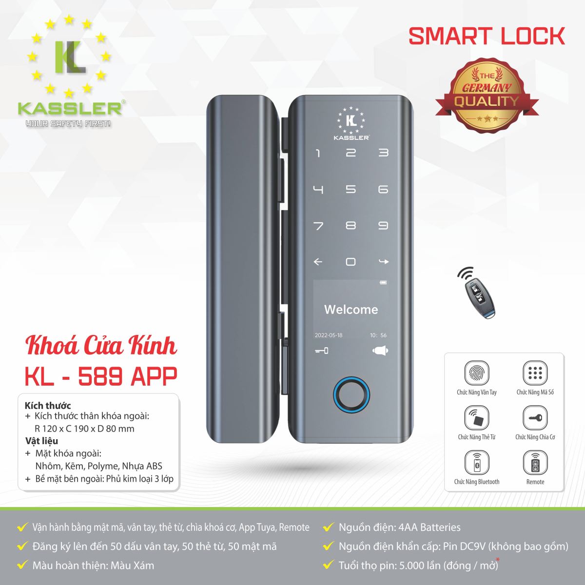 Khóa Vân Tay Cửa Kính Kassler KL-589 App 1 z2355203107483 0c53e096b5bc31f3c3b8c593e036a43e 2