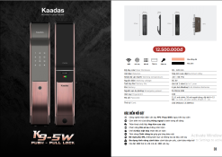 Khóa vân tay Kaadas K9-5W tích hợp Wifi & cảm biến mở cửa 11 catalogs k9